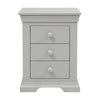 Velvora Home — Chantilly Pebble Grey 3-Drawer Bedside Table