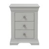 Velvora Home — Chantilly Pebble Grey 3-Drawer Bedside Table