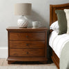 Velvora Home — Winchcombe Dark Oak Wide 3-Drawer Bedside Table