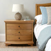 Velvora Home — Winchcombe Oiled Oak Wide 3-Drawer Bedside Table